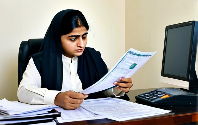 **
"A concerned individual reviewing bank statements at a desk, fully clothed in modest attire, with a Pakistani Rupee (PKR) currency symbol visible in the background. The setting is a simple home office. Safe for work, appropriate content, professional, perfect anatomy, natural proportions, family-friendly. Stress the importance of monitoring financial transactions to avoid fraud."
**